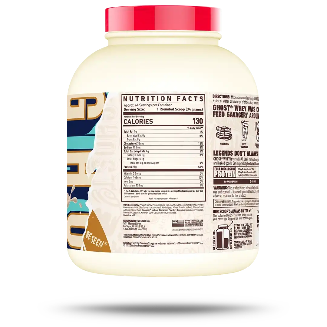 Proteína Ghost Whey 4.80 lbs Sabor Cinnabon.