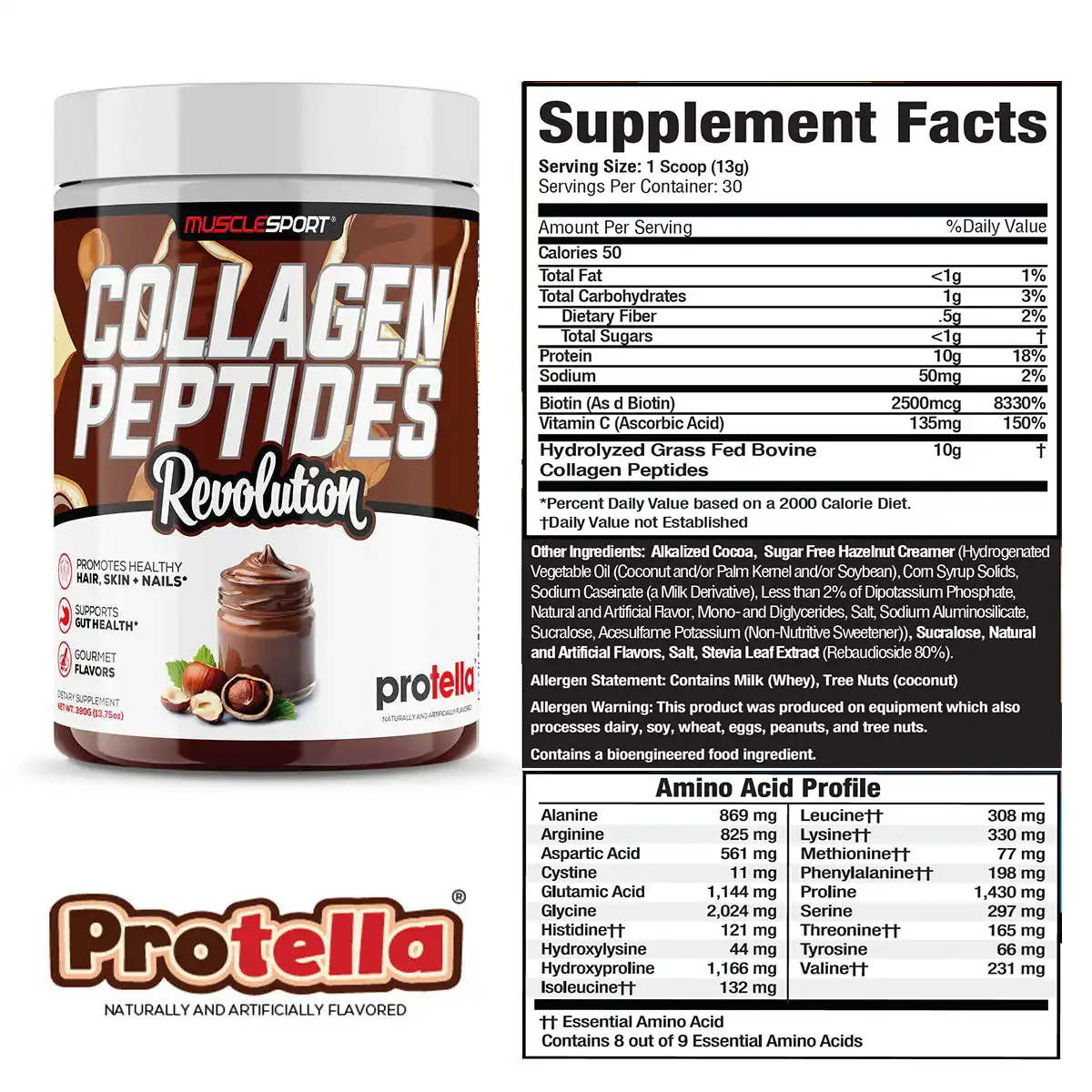 Péptidos de Colágeno MuscleSport Her Series 360g Sabor Protella.