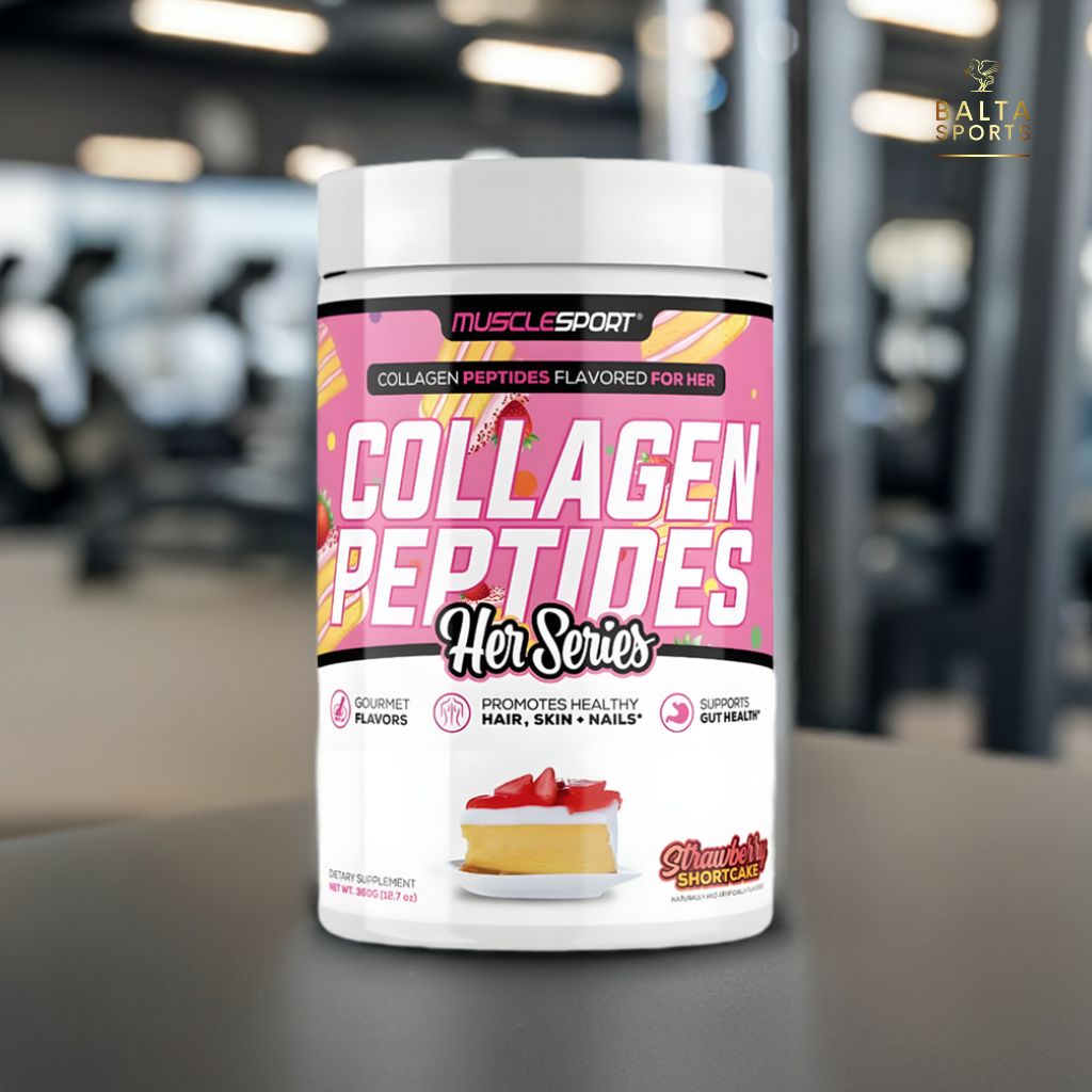Péptidos de Colágeno MuscleSport Her Series 360g Sabor Strawberry Shortcake.