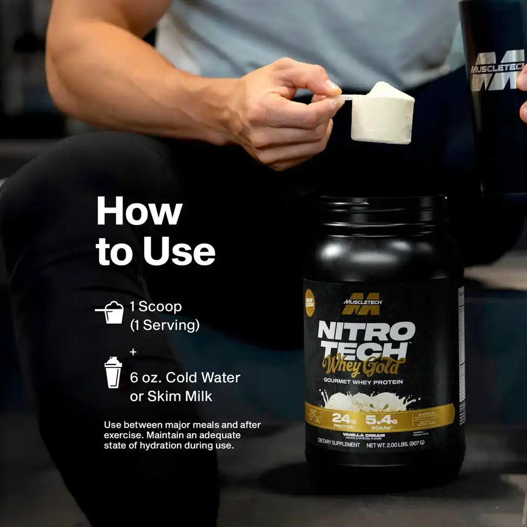 Proteína Muscletech Nitro Tech 100% Whey Gold 5.10 lbs Sabor Churros.