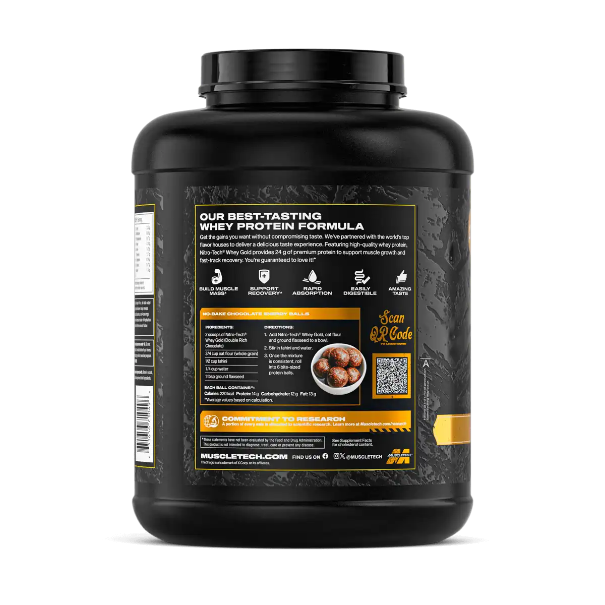 Proteína Muscletech Nitro Tech 100% Whey Gold 5.00 lbs Sabor Double Rich Chocolate.
