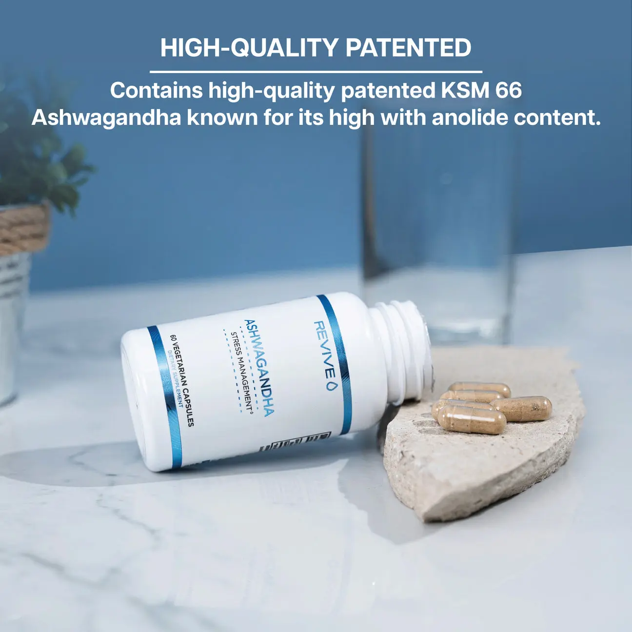 Multivitamínico Revive Ashwagandha Manejo de Estrés con 60 Cápsulas.