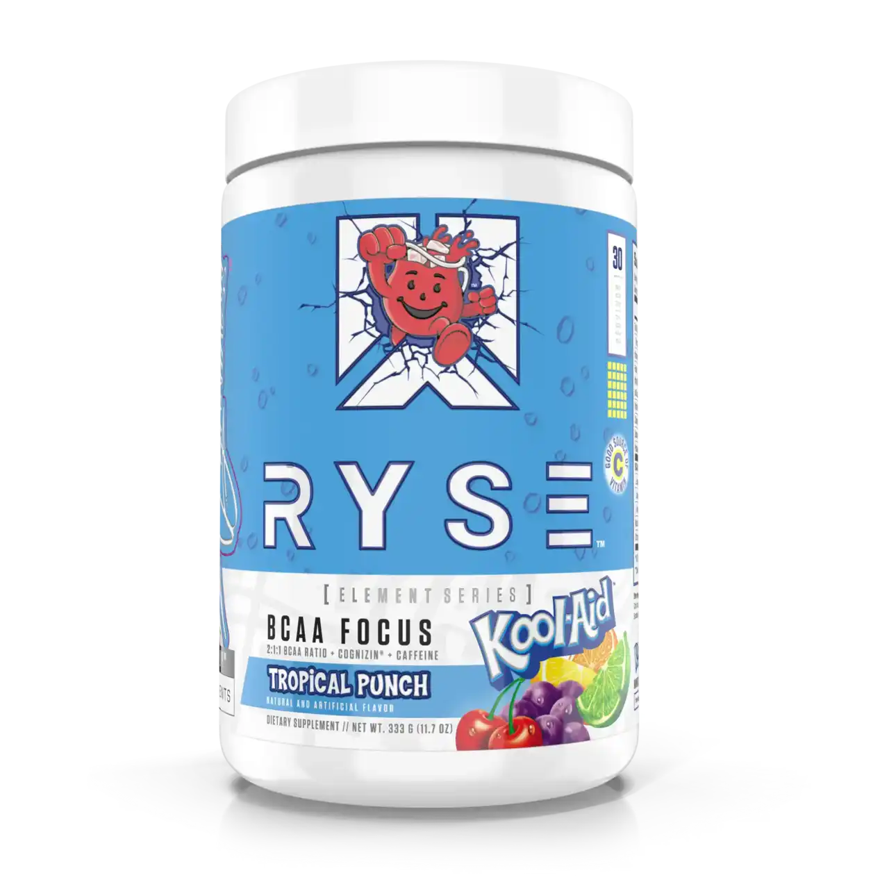 BCAA Ryse Focus Kool Aid 30 Servicios 333g Sabor Tropical Punch.