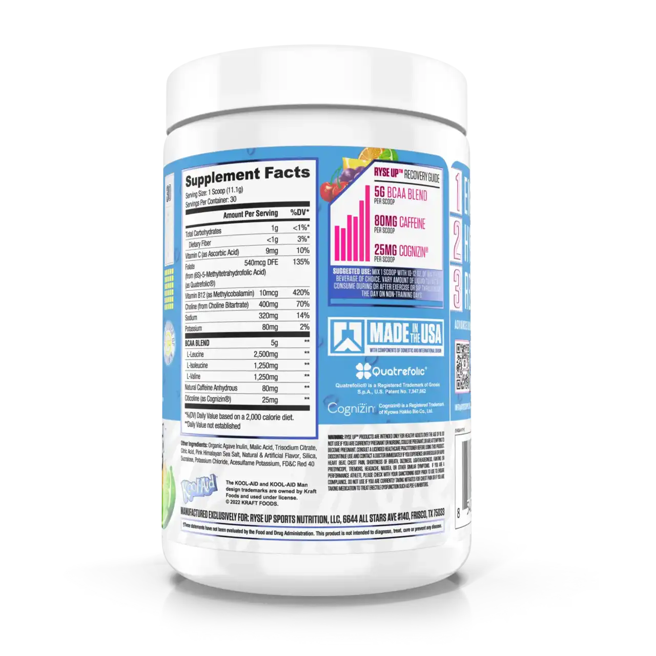 BCAA Ryse Focus Kool Aid 30 Servicios 333g Sabor Tropical Punch.