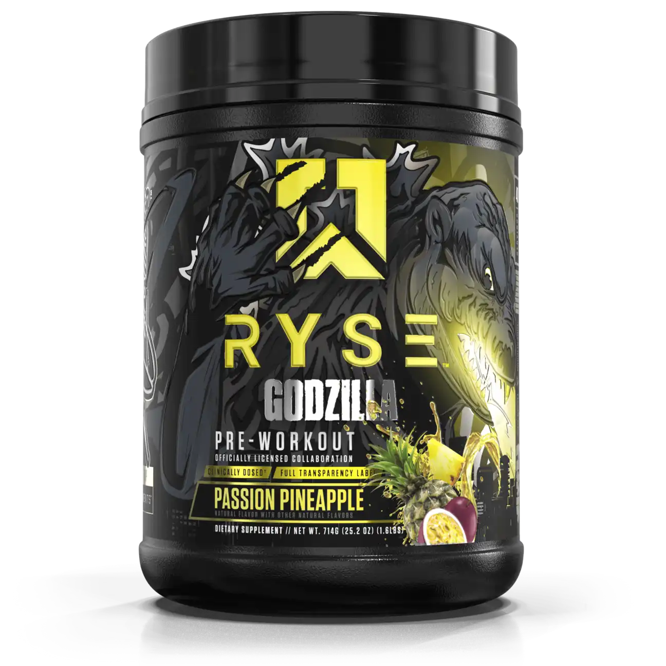 Pre Entreno Ryse Godzilla 40 Servicios 714g Sabor Passion Pineapple.