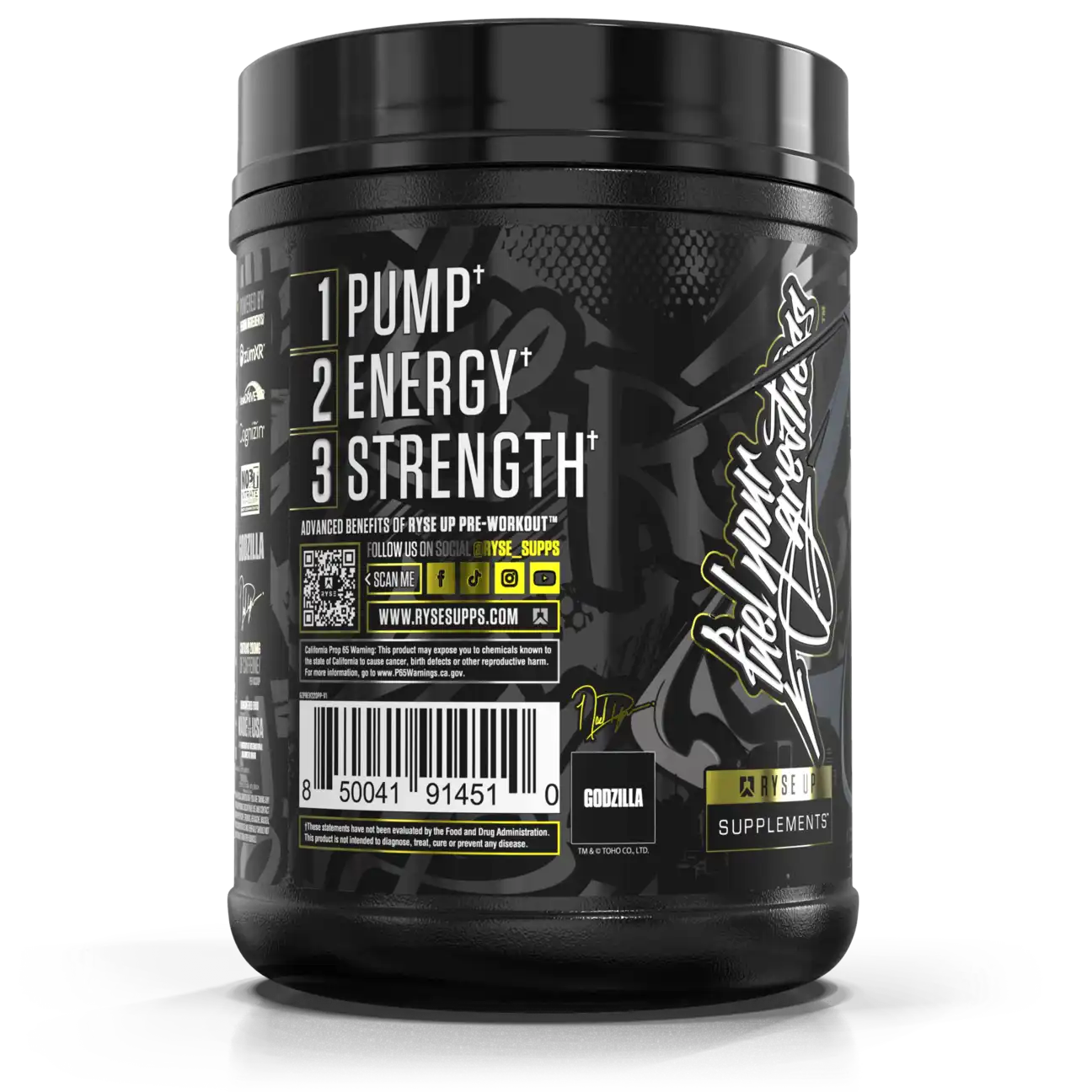 Pre Entreno Ryse Godzilla 40 Servicios 714g Sabor Passion Pineapple.