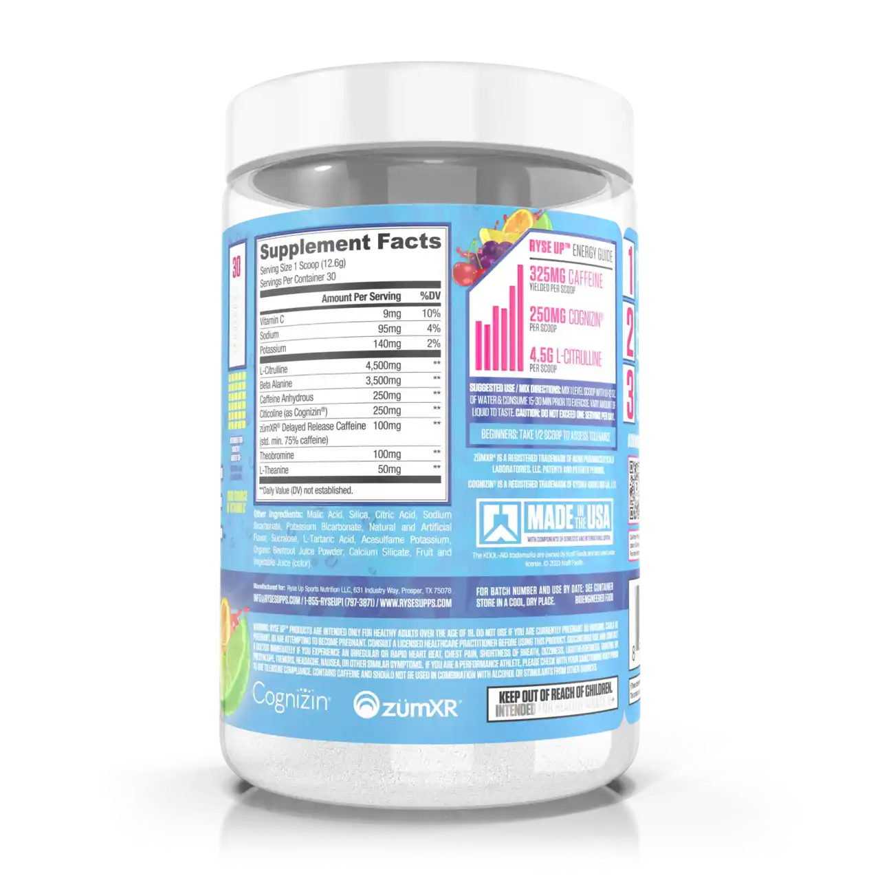 Pre Entreno Ryse Kool Aid 30 Servicios 420g Sabor Tropical Punch.