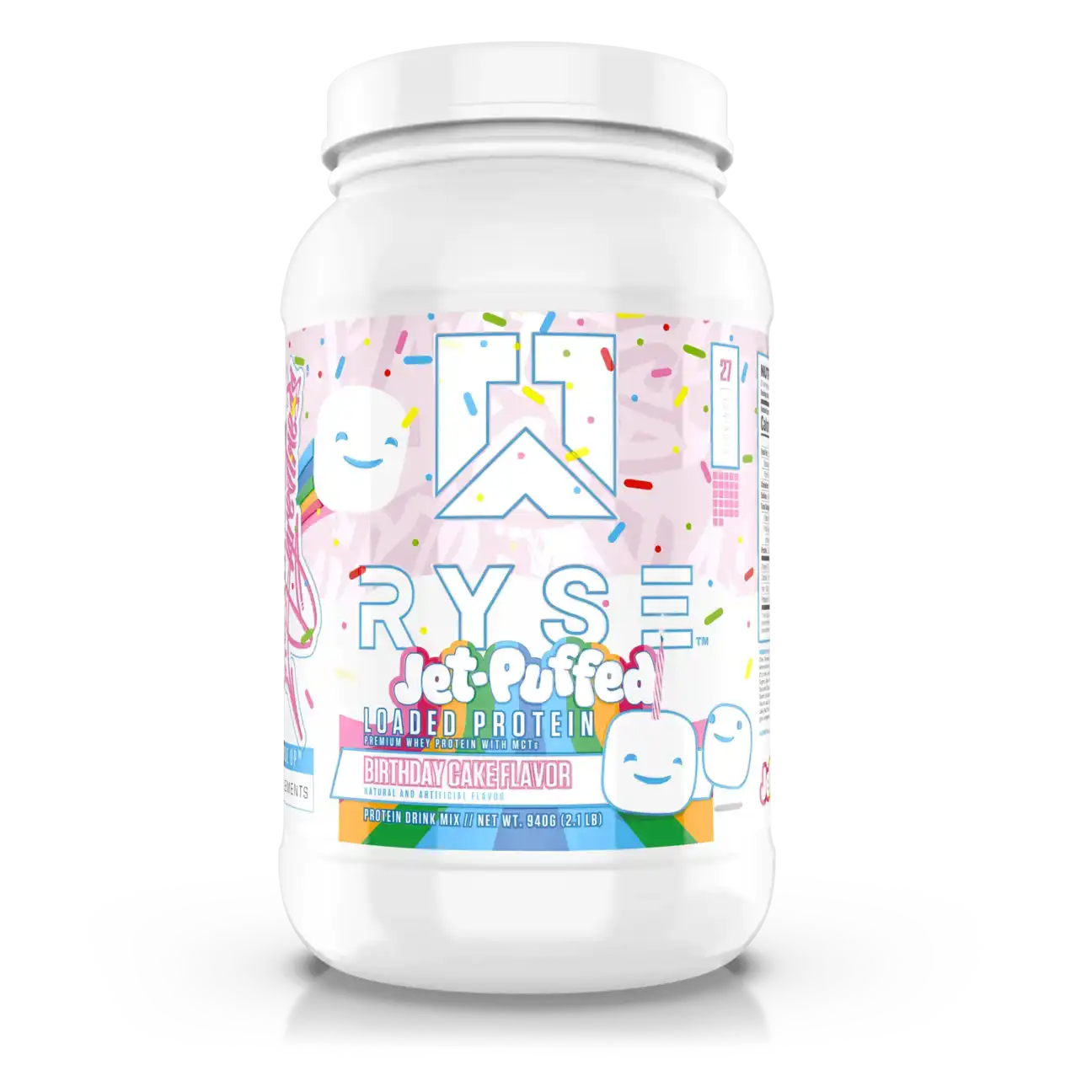 Proteína Ryse Whey Premium con MCT's 2.1 lbs Sabor Jet-Puffed™ Birthday Cake.