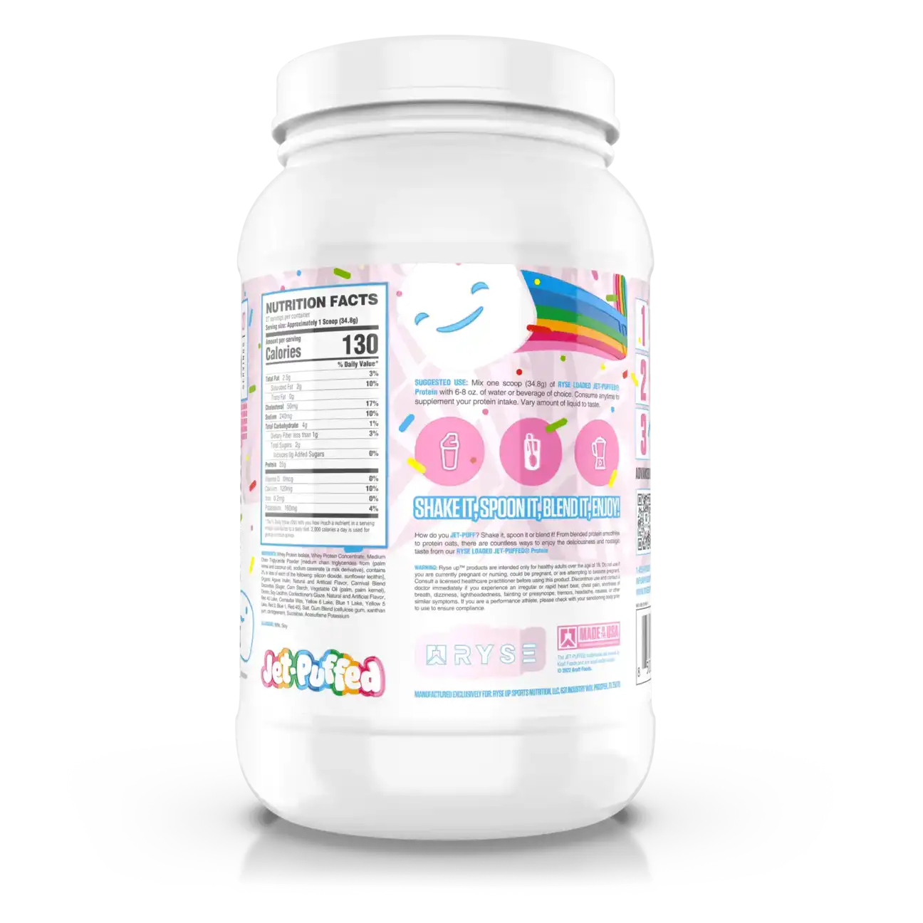 Proteína Ryse Whey Premium con MCT's 2.1 lbs Sabor Jet-Puffed™ Birthday Cake.