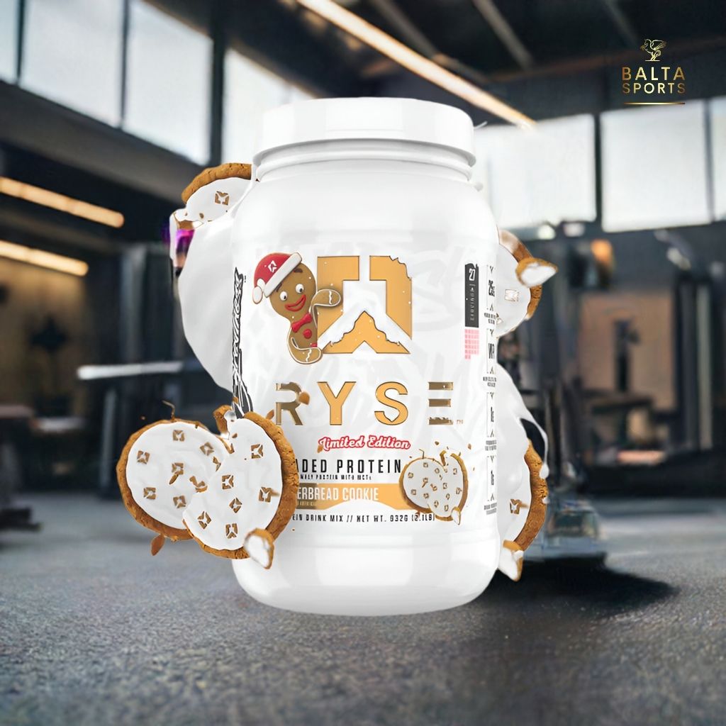 Proteína Ryse Whey Premium con MCT's 2.1 lbs Sabor Gingerbread Cookie.