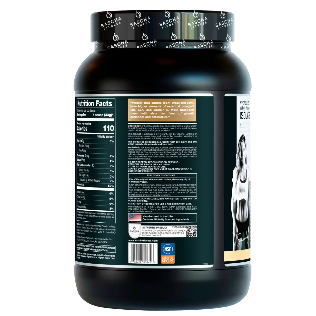 Proteína Sascha Fitness Whey Hidrolizada Isolatada 2 lbs Sabor Caramel