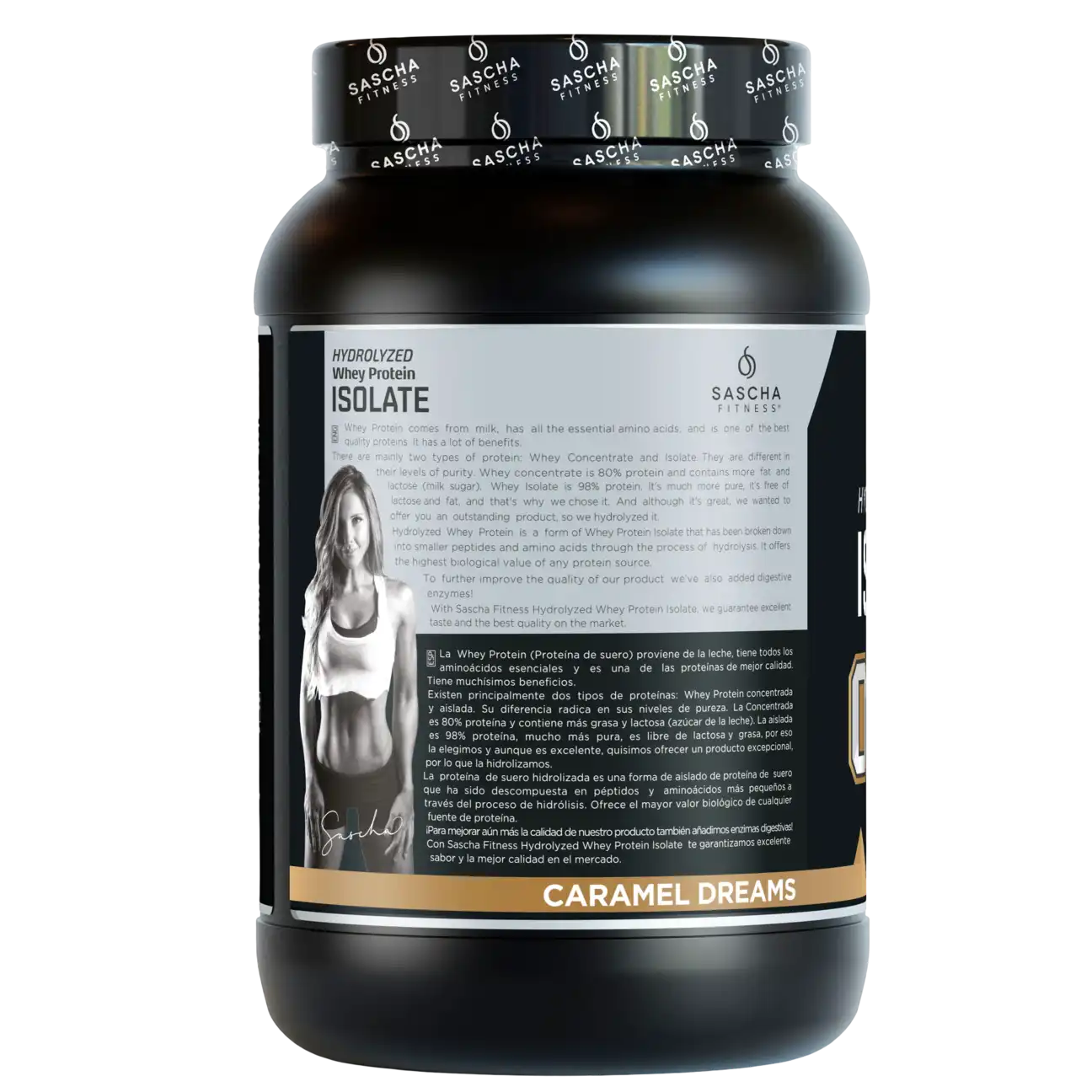 Proteína Sascha Fitness Whey Hidrolizada Isolatada 2 lbs Sabor Caramel