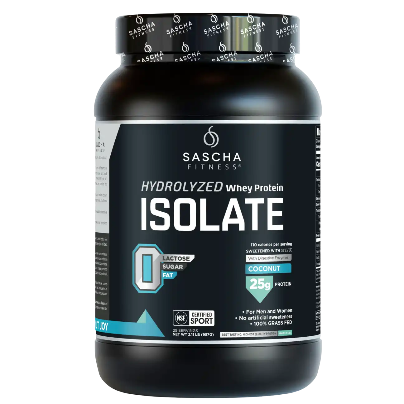 Proteína Sascha Fitness Whey Hidrolizada Isolatada 2 lbs Sabor Coconut