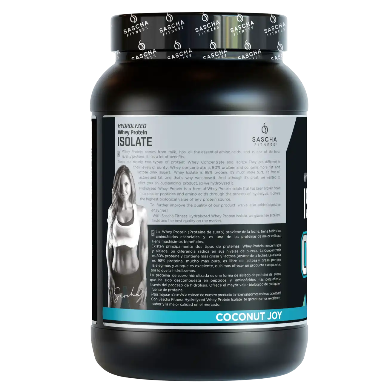 Proteína Sascha Fitness Whey Hidrolizada Isolatada 2 lbs Sabor Coconut