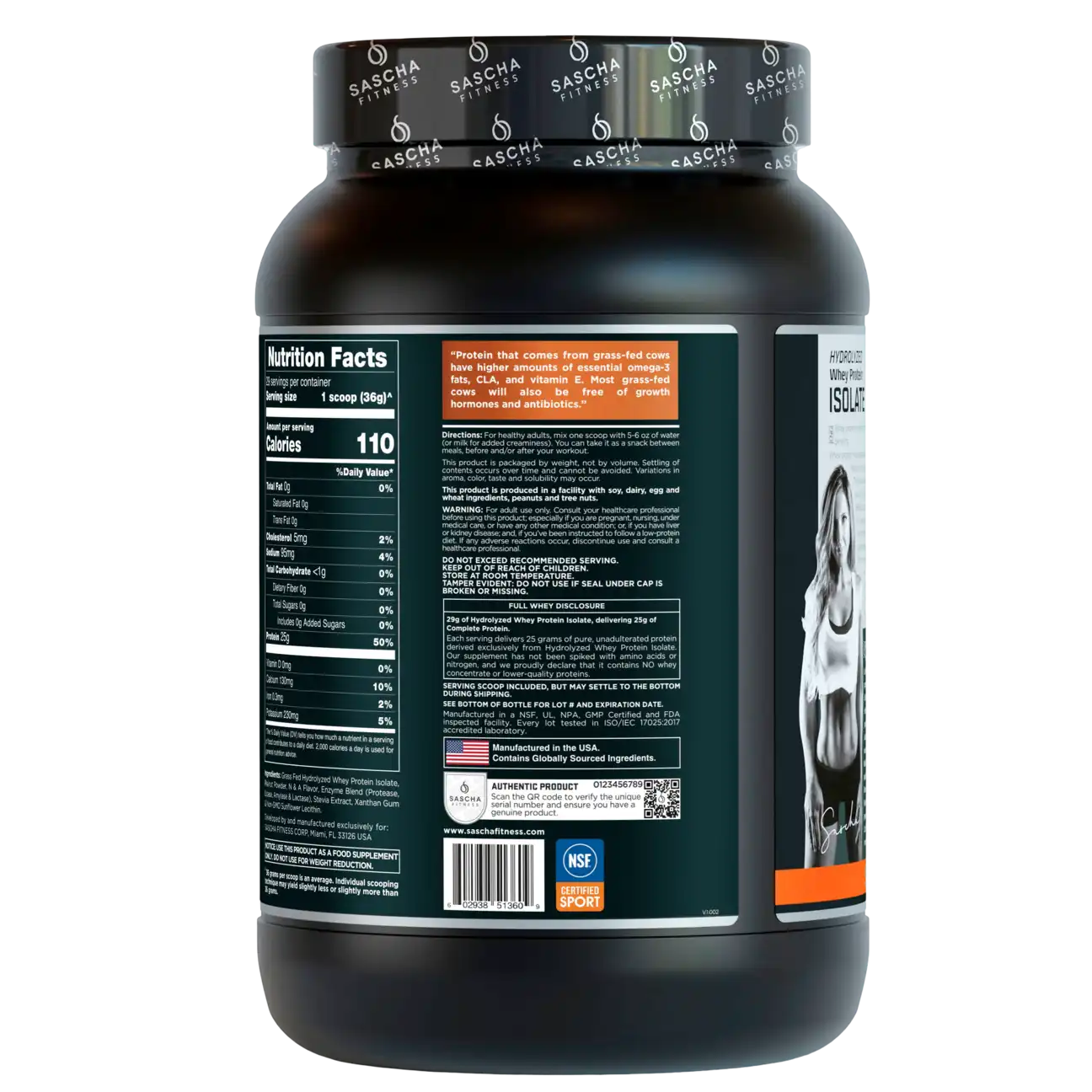 Proteína Sascha Fitness Whey Hidrolizada Isolatada 2 lbs Sabor Peanut Butter