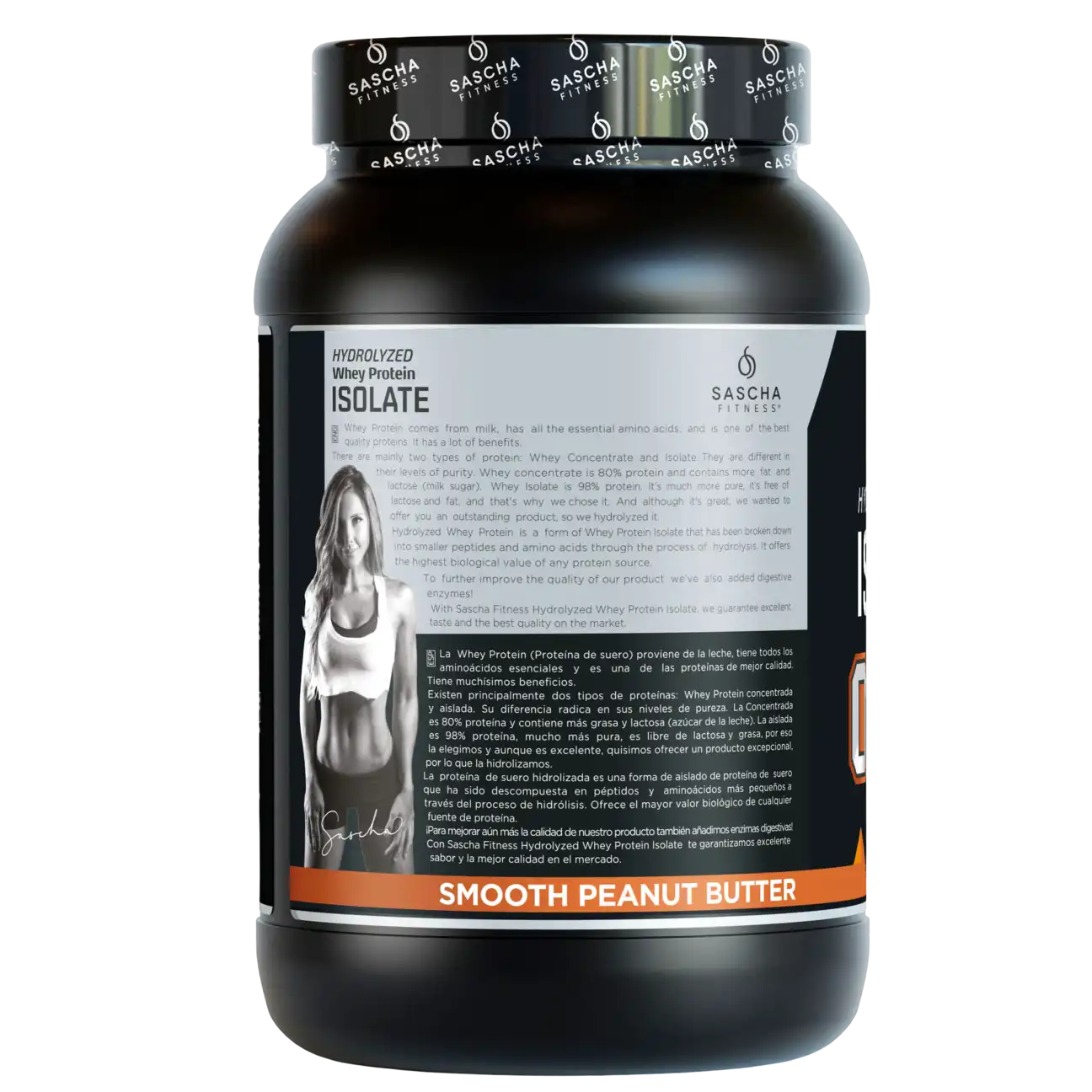 Proteína Sascha Fitness Whey Hidrolizada Isolatada 2 lbs Sabor Peanut Butter