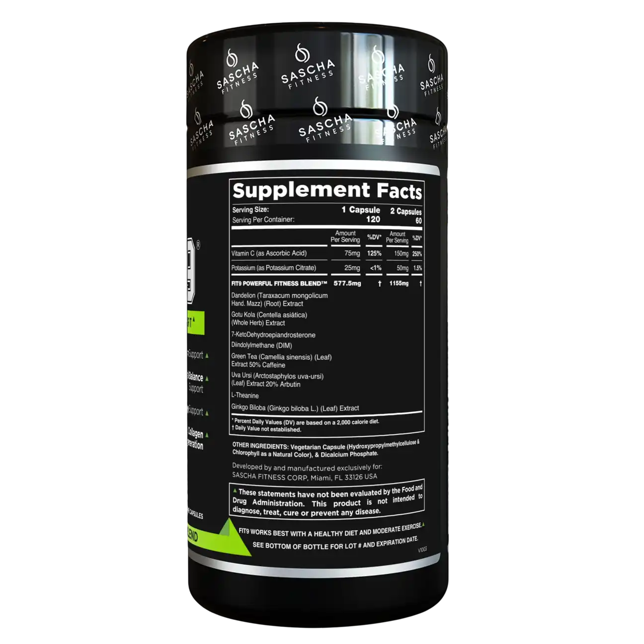 Multivitamínico Sascha Fitness Fit 9 con 120 Cápsulas.